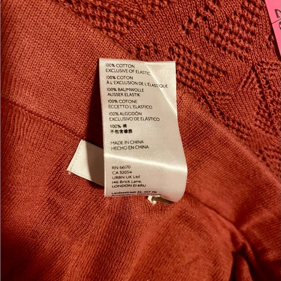 Anthropologie Flat White Knit Crochet Flare Pants Large - Picture 9 of 10